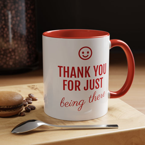 Thank You Accent Mug (11, 15oz) - Ceramic Coffee Mug with Fun Statement Design